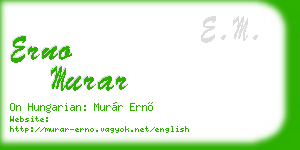 erno murar business card